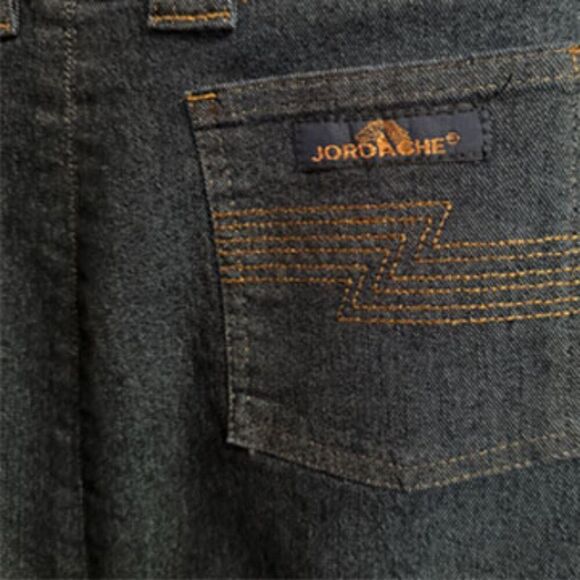 Jordache Vintage 90's Dark Blue Wash Denim Grommet Maxi Skirt Size 5 - Picture 9 of 14